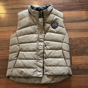 Canada Goose Beige Puffer Vest with Emblem